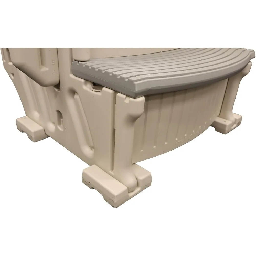 Confer Plastics Curve CCX-AG Drop-in oberirdische Poolstufe mit grauen Stufen – Grundstufe