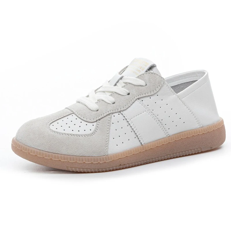 

Женские кроссовки 2026: Новые повседневные туфли из натуральной кожи для тренировок и отдыха, весна-лето, на плоской подошве