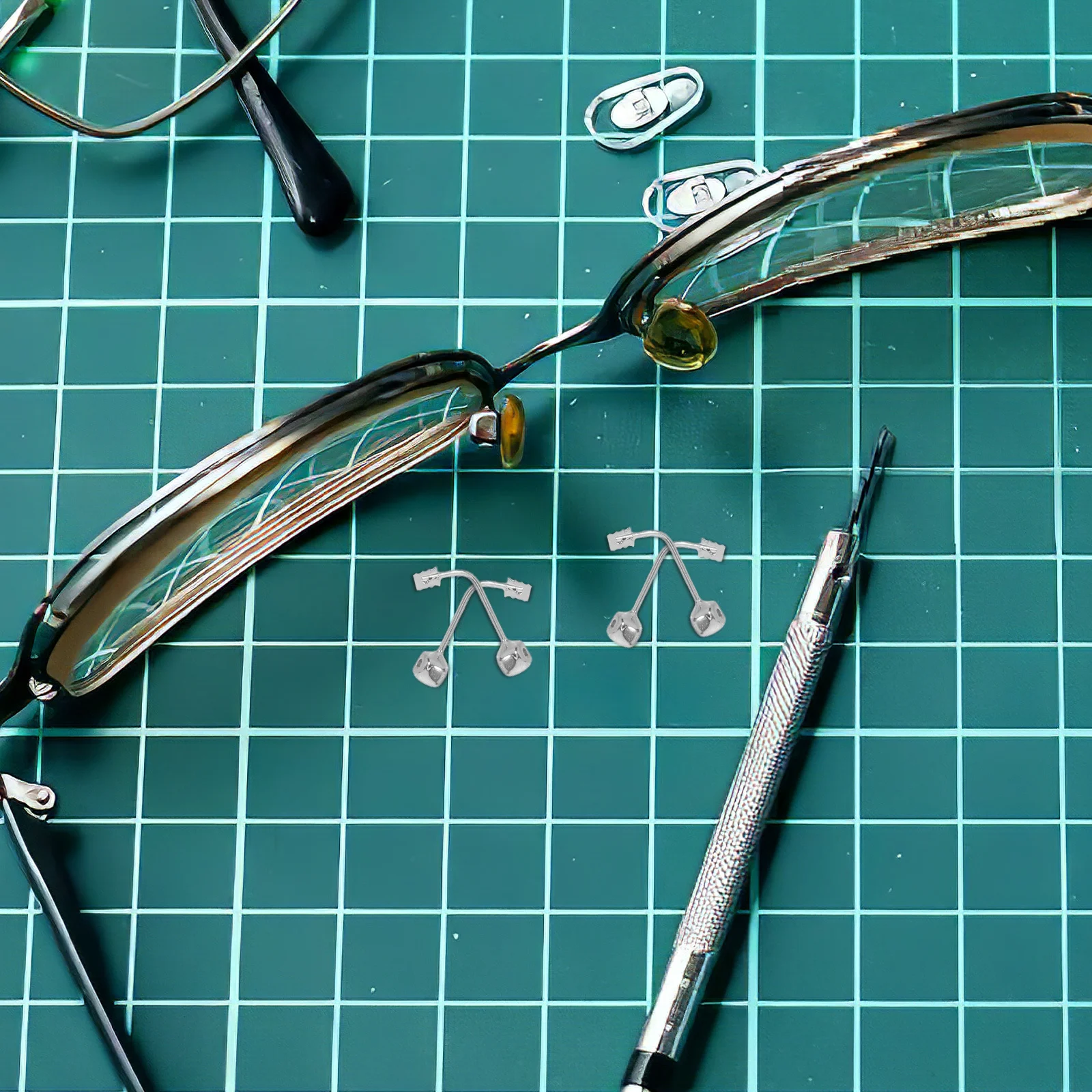 

4Pairs Alloy Metal Nose Pad Bracket Insert Style Eyeglasses Nose Bridge Support Arm Replacement Glasses Sunglasses Repair Part