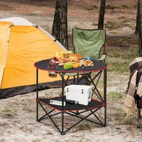 Folding Picnic Table Portable Outdoor Camping Table with 4 Cup Holders and Bags 1