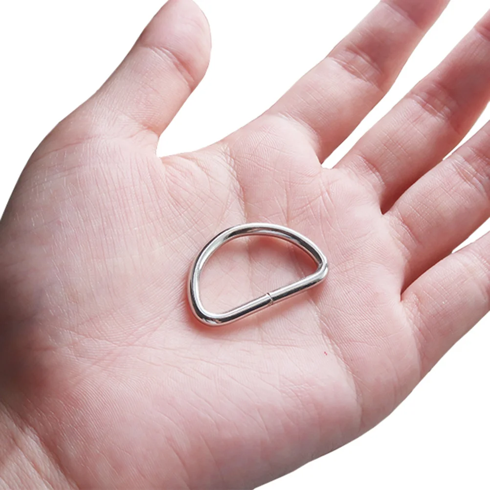 

100pcs D Ring Metal Silver 25Mm For Bag Strap Belt Webbing Diy Craft Hardware Accessories Luggage Pet Collar Harness Sewing