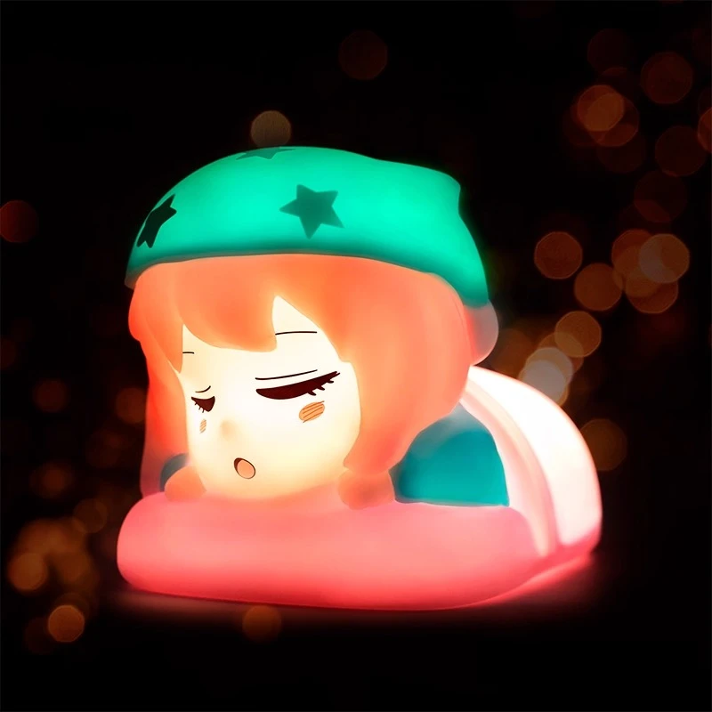 โมเดลของเล่นแท้ Anya Forger น่ารัก ฟิกเกอร์ Anya พร้อมไฟกลางคืน โมเดลแอคชั่น ของตกแต่งโต๊ะทำงาน ของสะสมสำหรับแฟนๆ ของขวัญ