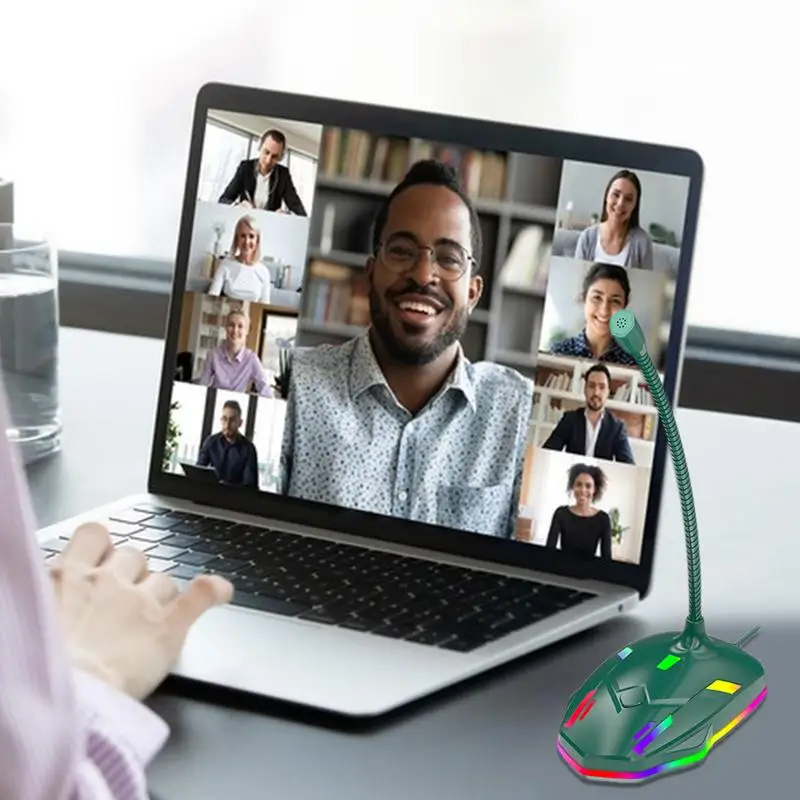 Laptop Desktop Condensatore Mick Girevole con cancellazione del rumore Microfono per PC Microfono flessibile Altoparlante per computer portatile Notebook