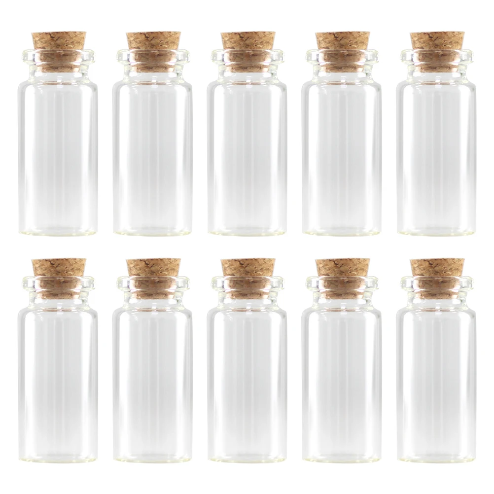 

100pcs Small Transparent Glass Bottles with Cork Tops Lightweight Eco Friendly DIY Handmade Storage Vials Containers