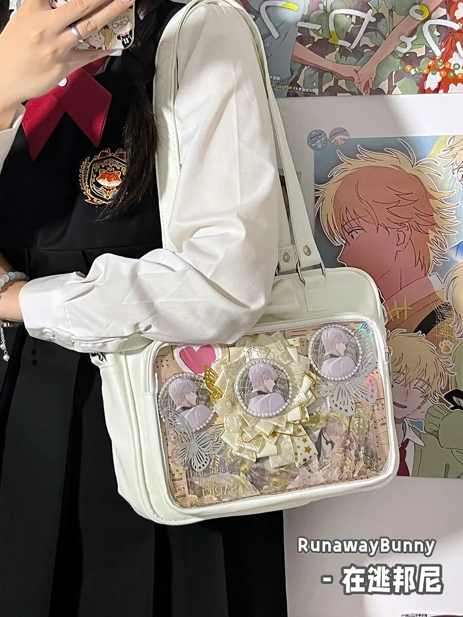 Japanese Academy Style Versatile Simple Small Food Bar Zagu Lta Bag Bow JK Two-dimensional Shoulder Messenger Bags for Women