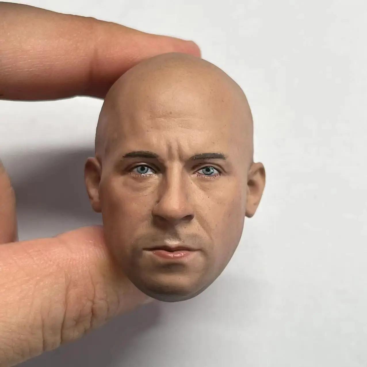 High Quality 1/6 Bald Vin Diesel Head Sculpt PVC Male Soldier Head Carving Model Fit 12'' Action Figure Body Dolls