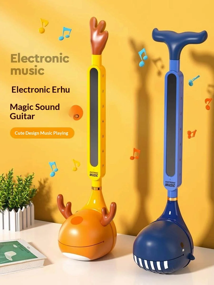 Elektronisch Erhu muzikaal speelgoed voor kinderen, schattig ontwerp, creatief grappig instrument, elektrische gitaarstijl, muziek speelspeelgoed voor jongens, meisjes