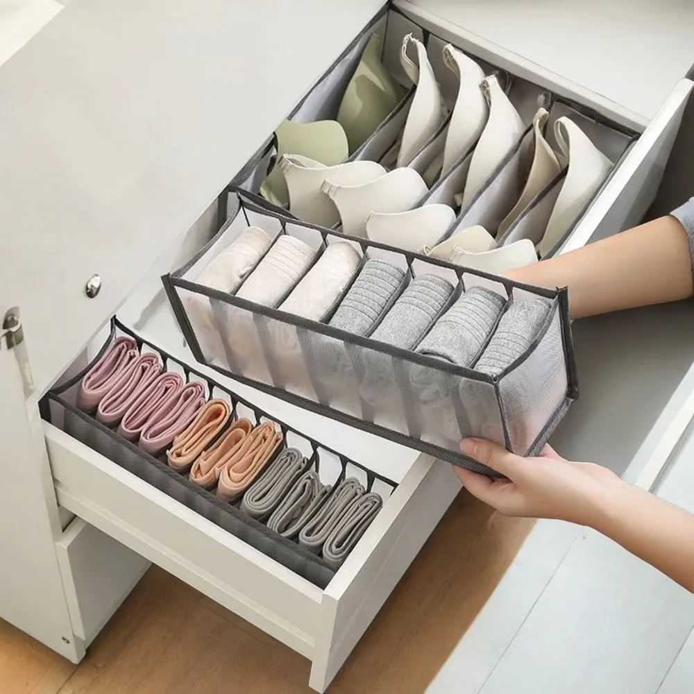 Foldable  Cabinet Divider  Box Closet Drawer Organizers for Socks and Bras - Organize with Ease in 3/6/7/11 Grids Underwear Orga