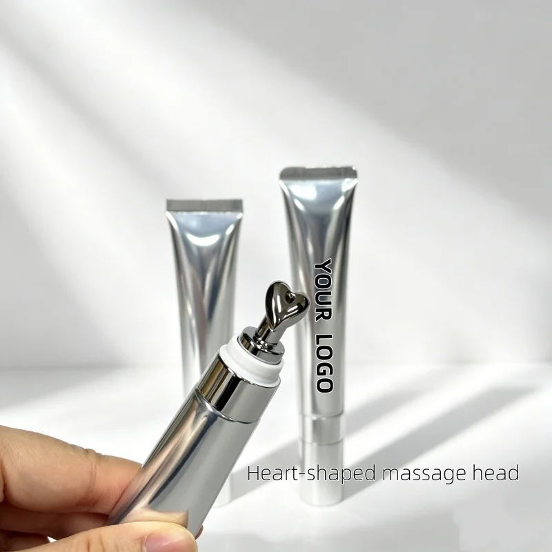 【Logo Custom】50Pcs Customized Hot Selling 15ml 20ml Silver Cosmetics Personal Label Lip Plumpness Light Pen Packaging Wholesale