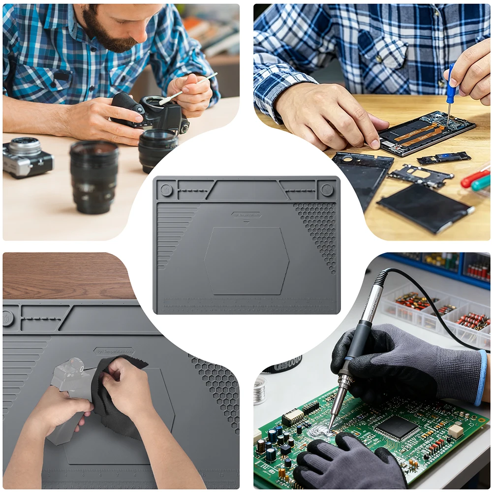 Taktische Waffenreinigungsmatte, Reparaturunterlage für Pistolen, Magnetische Gewehrreinigungsmatte, Silikonmatte mit Organizer und Teileablage – Detail 6