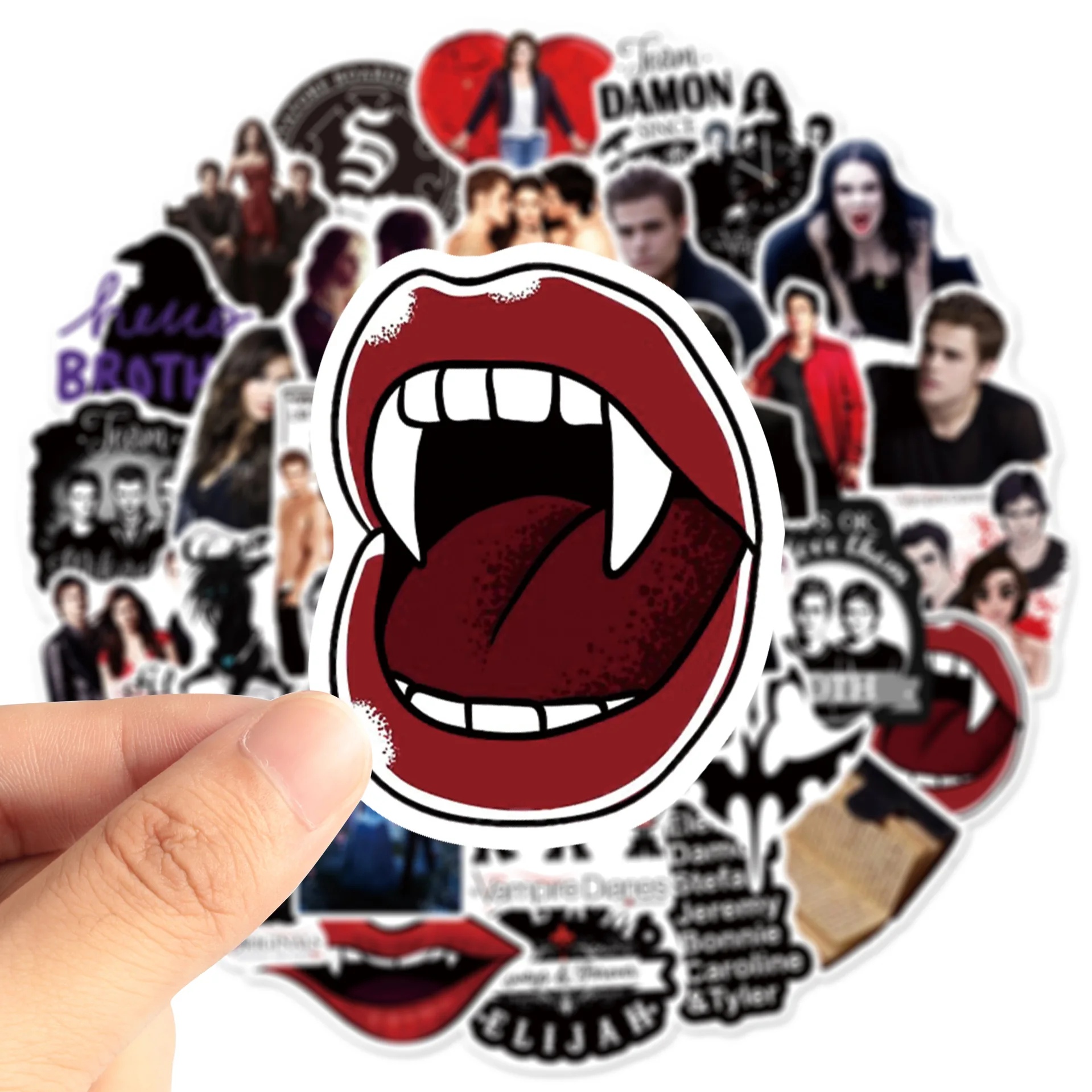 50PCS Classic American TV series Vampire Diaries Cool Stickers Car Motorcycle Travel Journal Luggage Phone Guitar Graffiti Stick