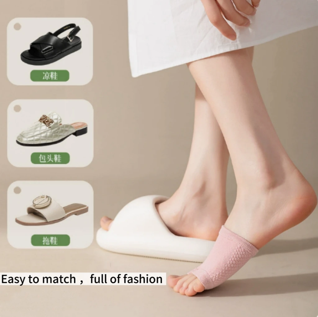 Zehensocken, dünne Sommer-Bootsocken, reine Baumwoll-High-Heels, Damen-Halbsocken, modische elastische Vorfußsocken, rutschfest – Detail 1