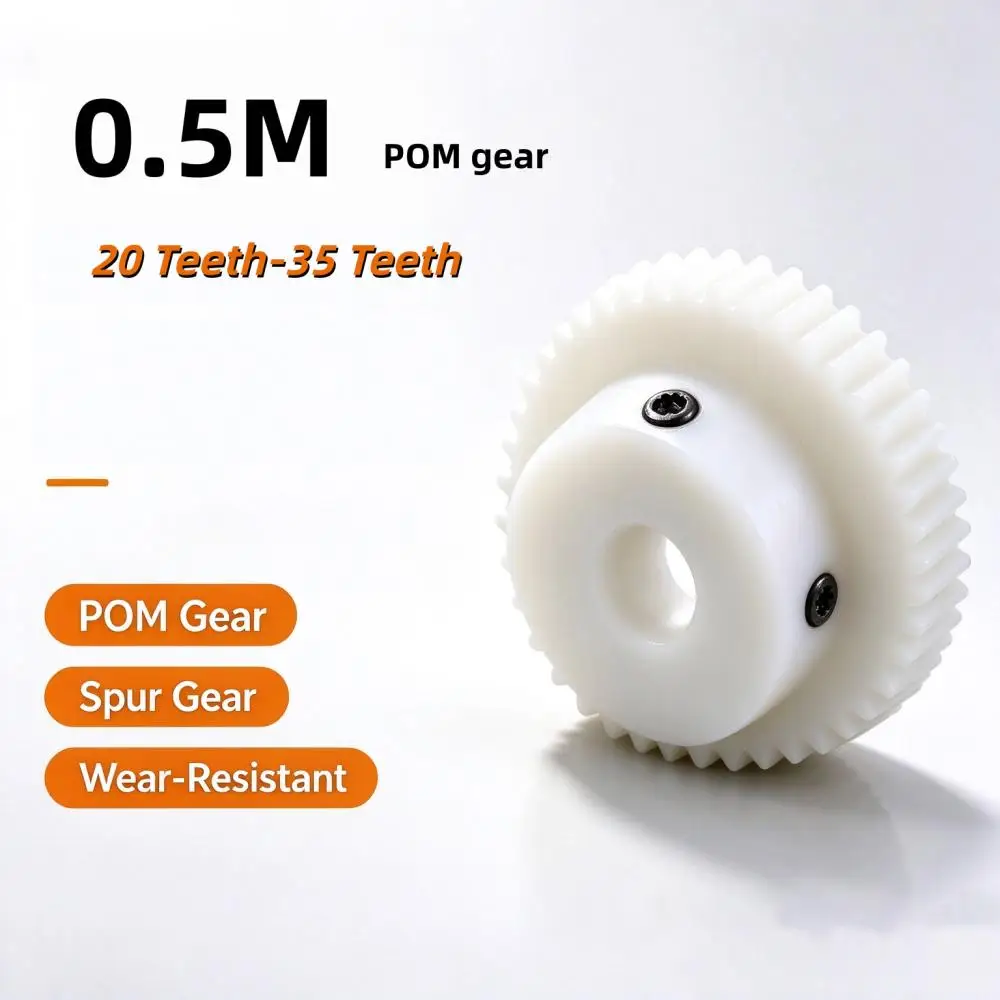 1PC 20-35T 0.5M POM Spur Gear 20 21 22 23 24 25 26 27 28 29 30 31 32 33 34 35Teeth Plastic Motor Gear Bore 2 3 3.17 4 5 6 6.35mm