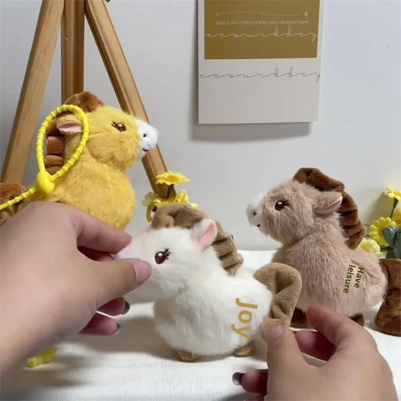 かわいい馬年ポニーぬいぐるみキーホルダーペンダントバッグチャームバックパック飾り女の子キーリング子供ギフト