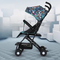 Can sit and lie down baby stroller, lightweight folding pocket stroller, kid stroller, skidding children's umbrella car