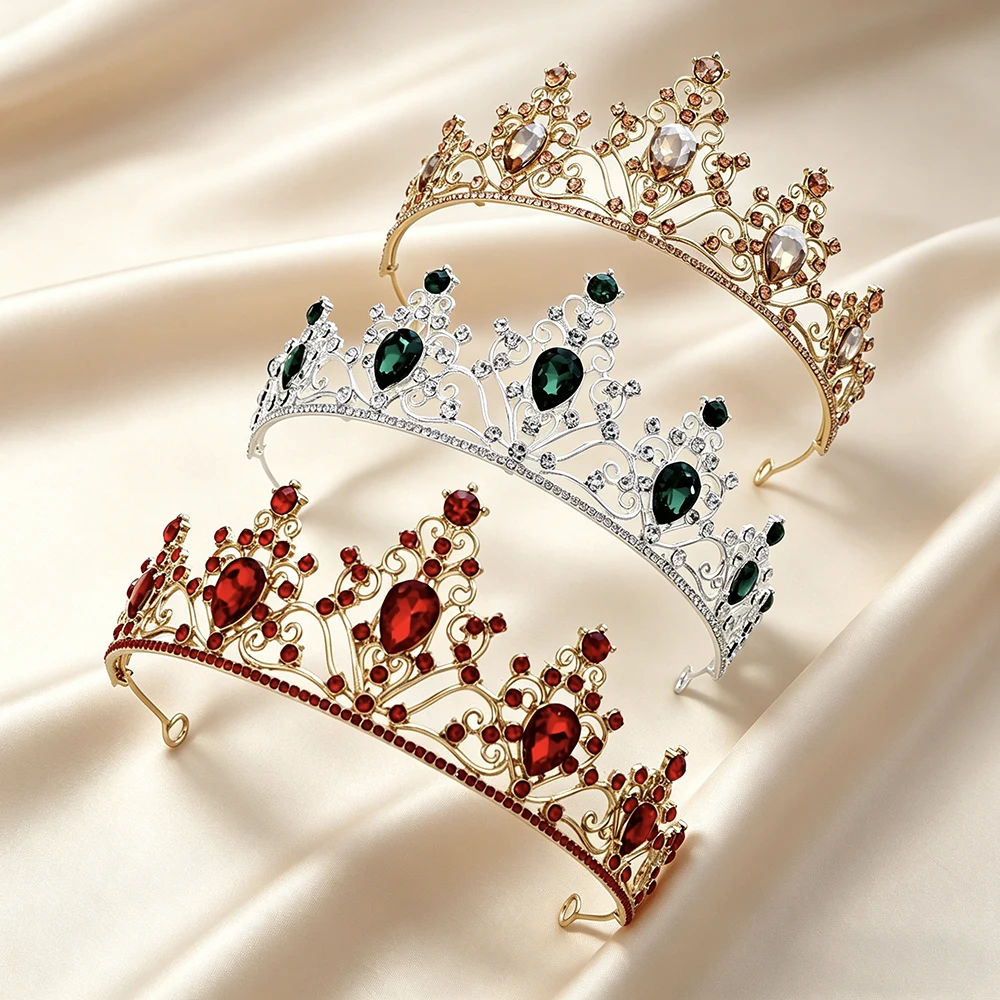 Vintage Baroque Sparkling Rhinestone Bridal Tiara Elegant Royal Queen Crown Hair Accessory Wedding Pageant Birthday Party view 5
