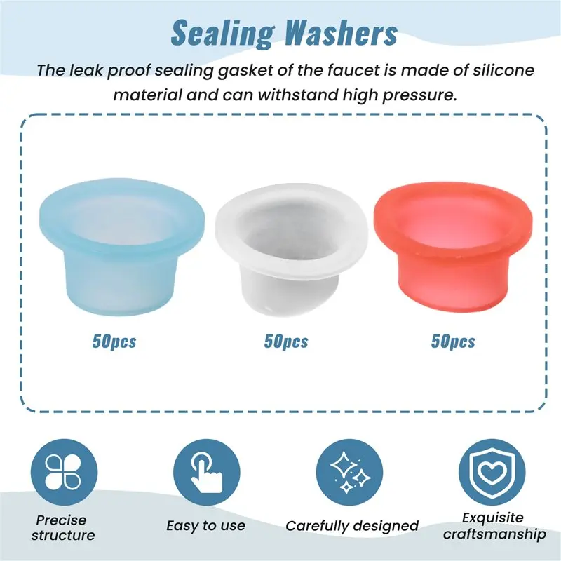 [A92P!】 150PCS Faucet Leak-Proof Sealing Gasket, Faucet Leak-Proof Silicone Sealing Gasket