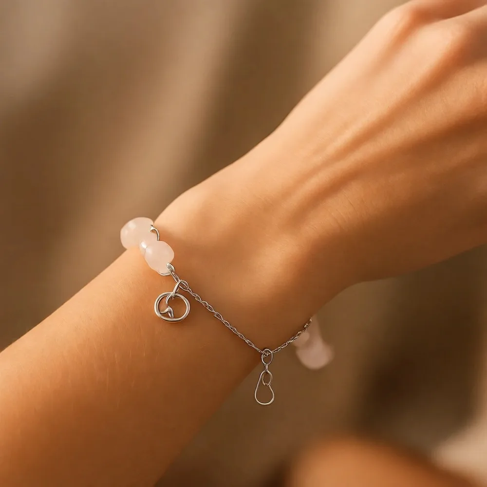 

Браслет ручной работы из натуральных каменных бусин 4 мм, серебро 925 пробы, эластичный, с чакрами, ювелирное украшение, подарок для нее