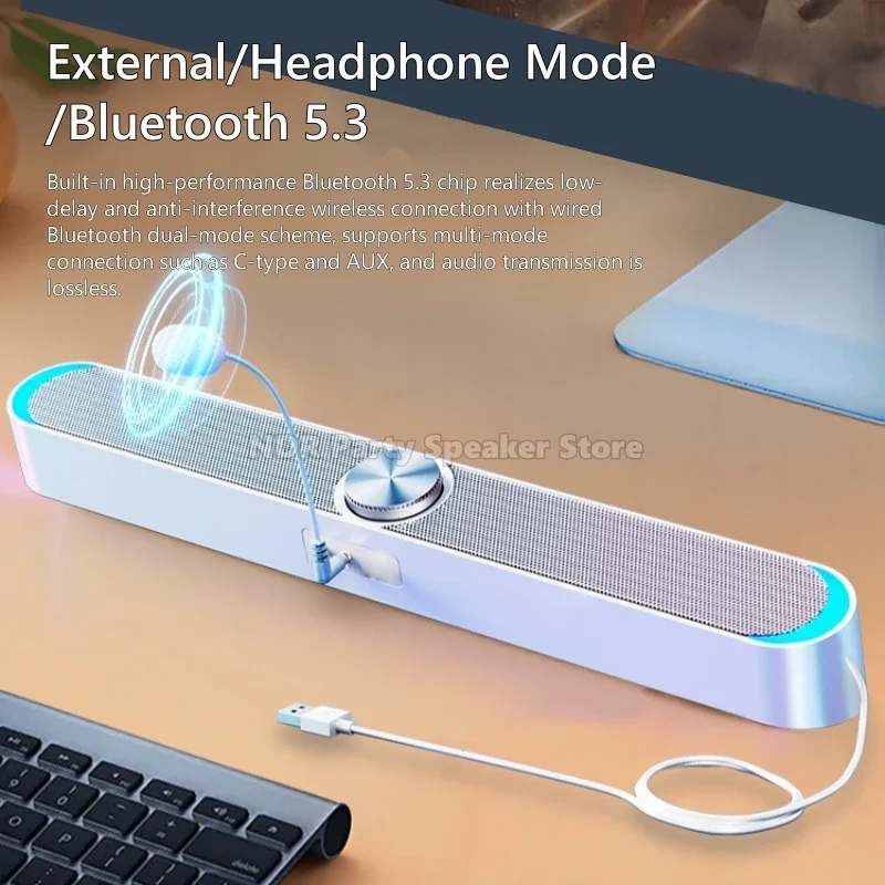 Nuevo Popular Mega Bass Bluetooth altavoz inalámbrico ordenador barra De sonido altavoces De cine en casa PC TV altavoz Caixa De Som
