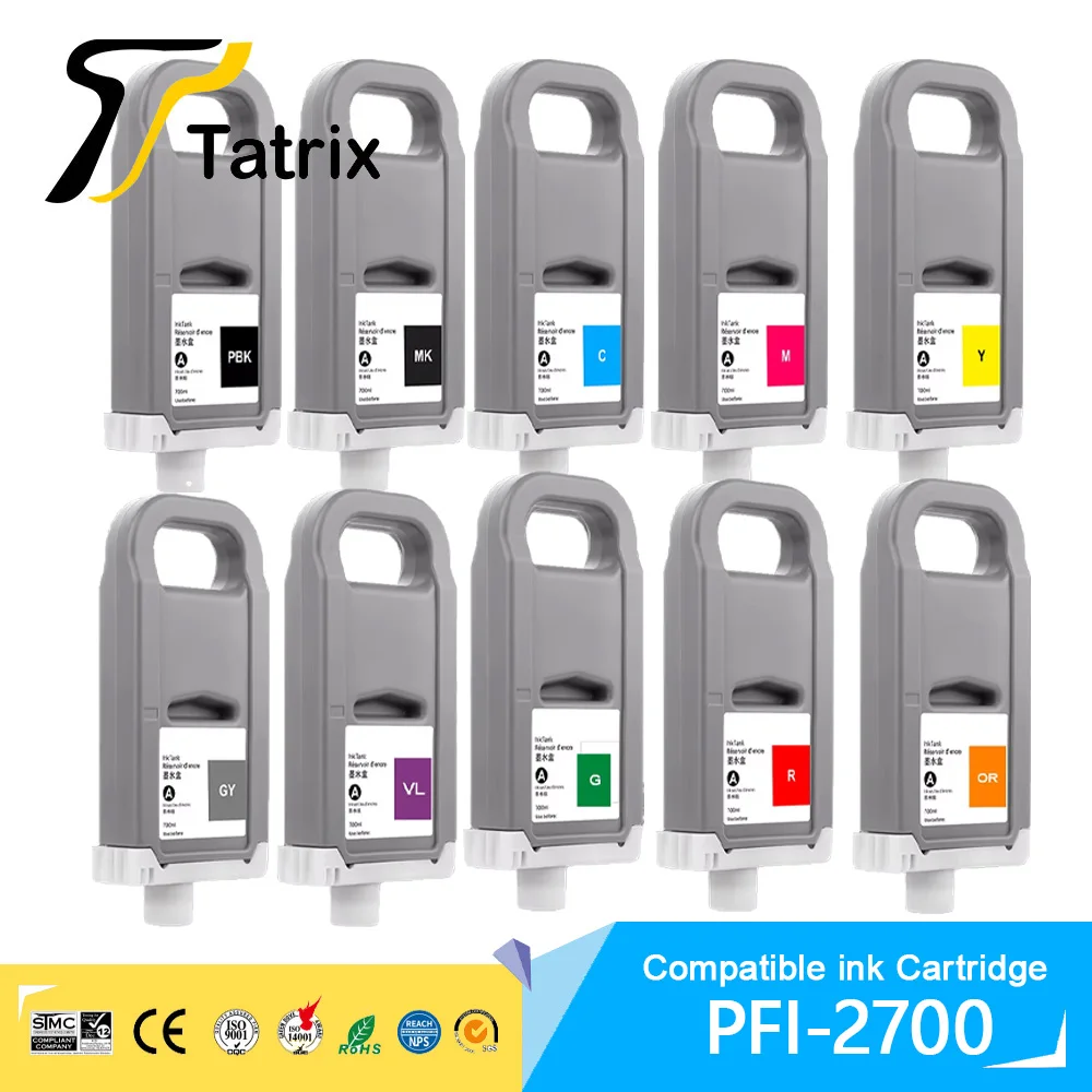 Tatrix PFI 2700 PFI-2700 PFI2700 Premium Color Compatible Ink Cartridge for Canon ImagePROGRAF GP-2000 GP-4000 GP-4600S GP-6600S