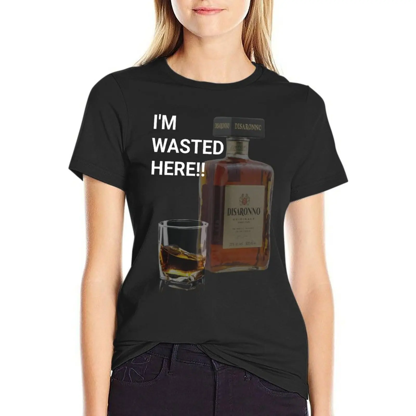 

I'm wasted here T-Shirt summer tops korean fashion plus size tops vintage Woman clothes