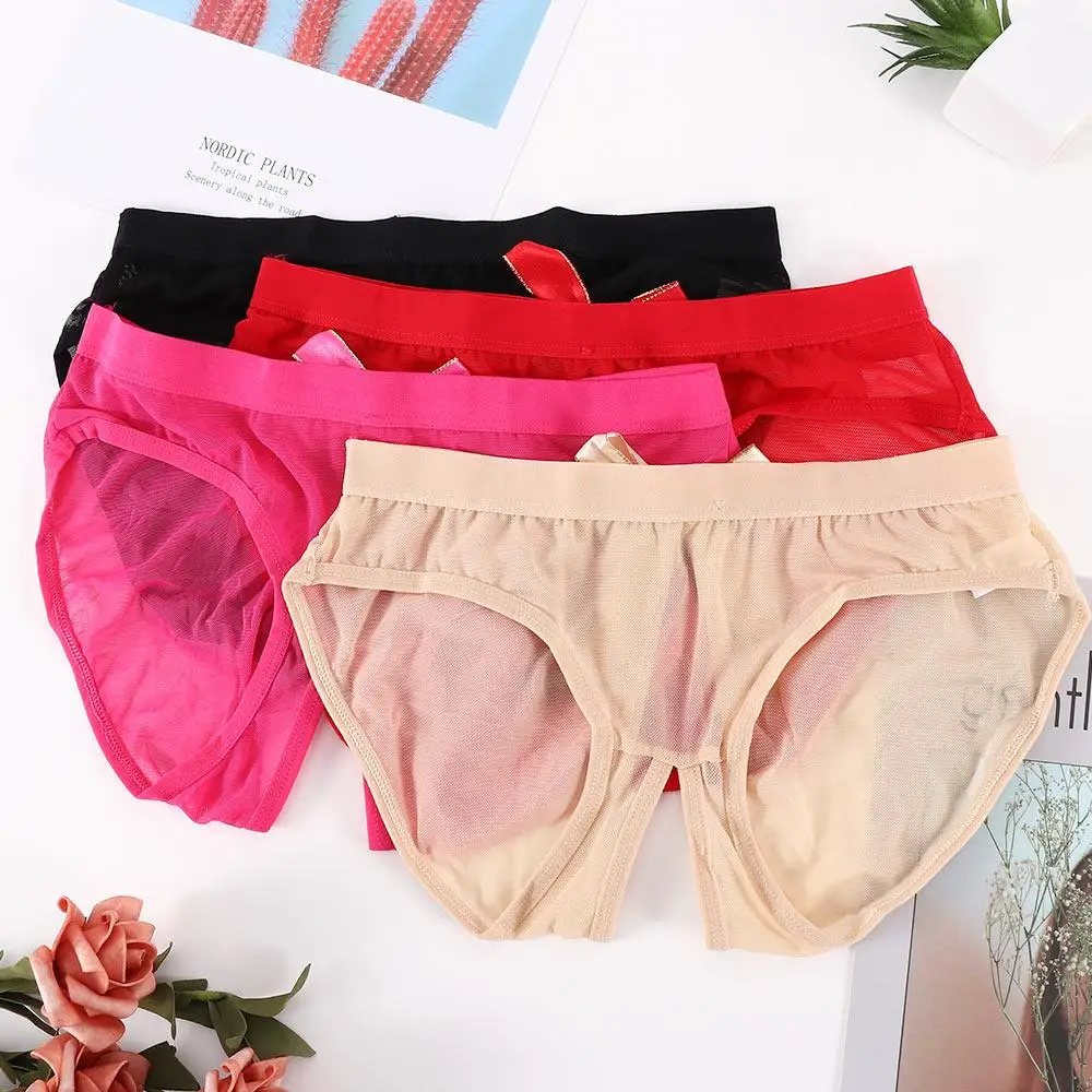 ボウバックレースメッシュTバックブリーフパンティーランジェリー