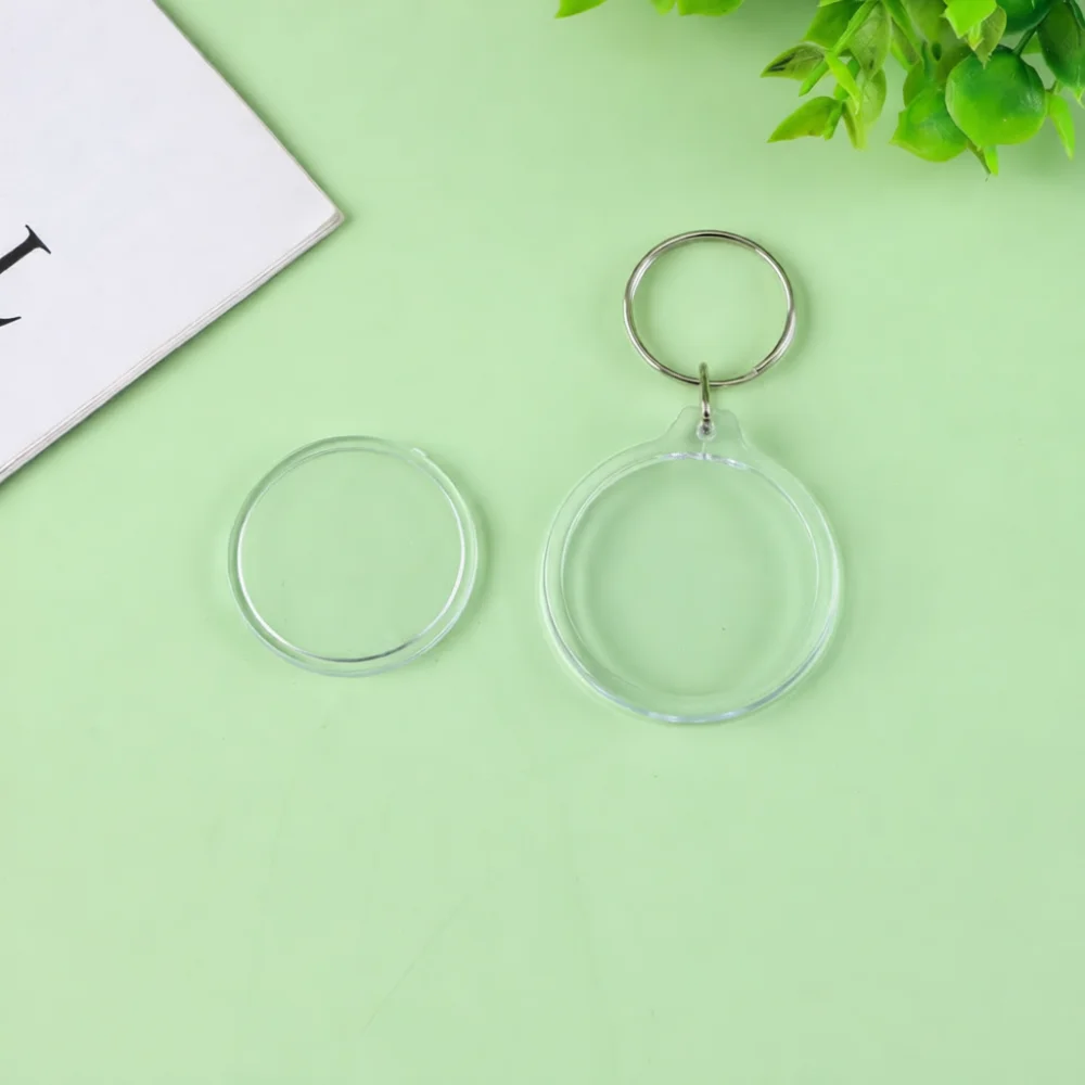 DIY Acrylic Keyring Blank Insert Photo Frame Transparent Customized Car Key Holder Personalized Crafting Ornament