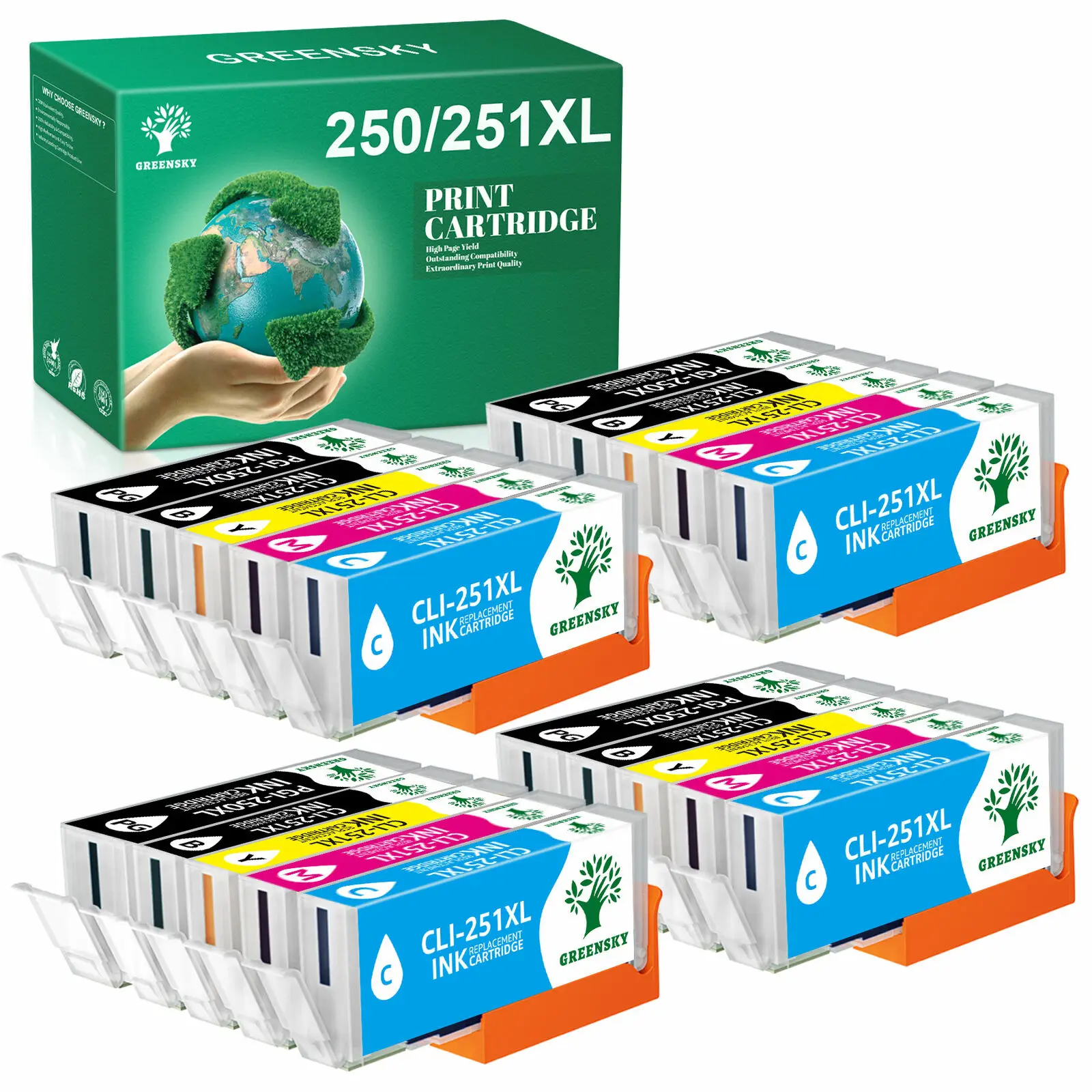 

20pk Ink Cartridge Combo Compatible For Canon Pixma 250 251 MG6620 MG6320 MX922