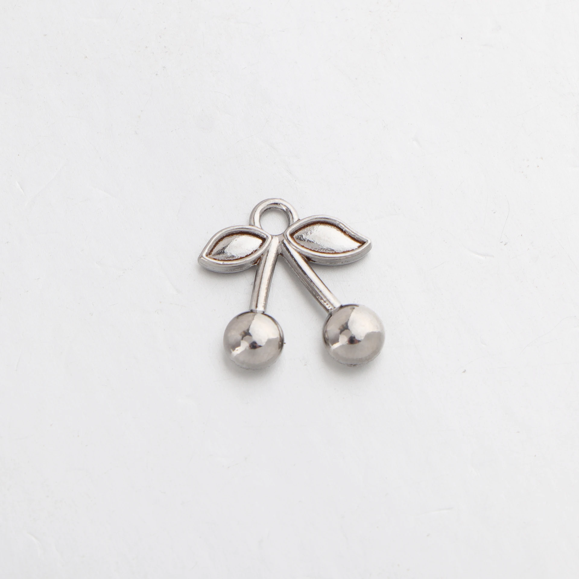 20pcs/lot Stainless Steel Cherry Charm Pendant for Fruit Vegetable DIY Necklace Earring Jewelry Making Accessories Wholesale