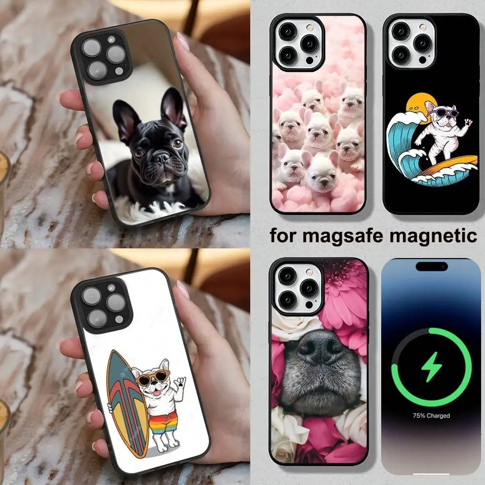 

Animal French Bulldog Phone Case For iPhone 16,15,14,13,12,11,Plus,Pro,Max,Mini Soft Magesafe Magnetic Wireless Charge