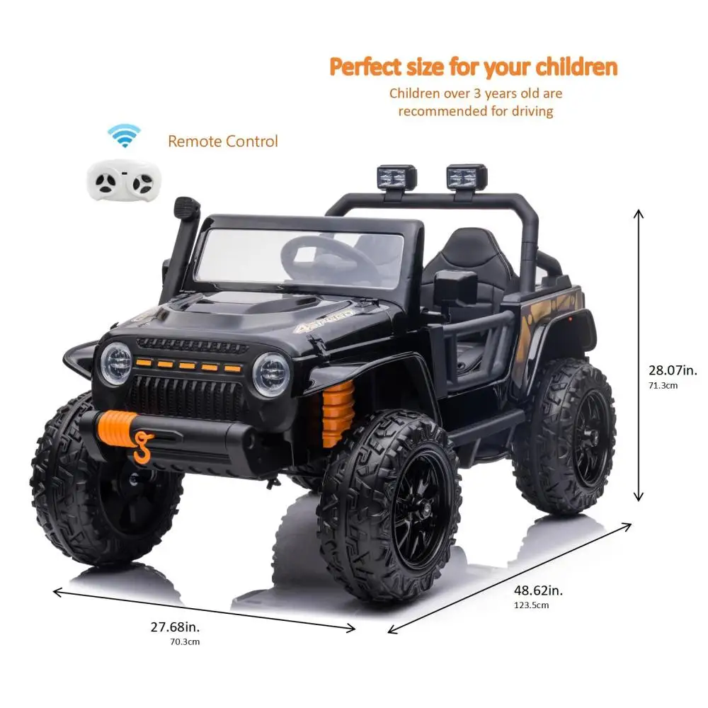 24V Car for Kids and Parents, Bluetooth, Front and Rear Buttons, Seat Belts Electric Car  Electric Car for Kids