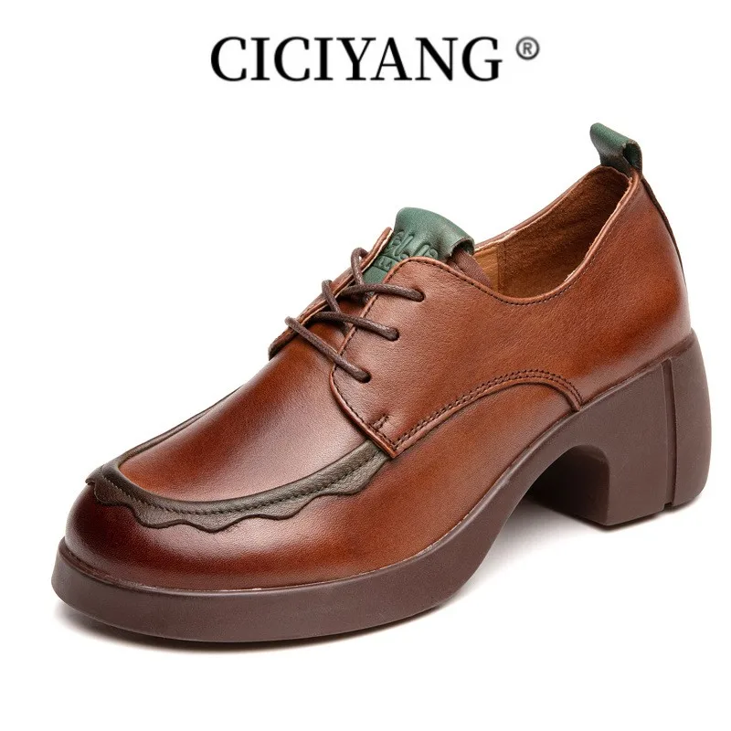 

CICIYANG Loafers Women Lace-up British Style Platform Ladies Spring Shoes New Comfortable Casual Women's Shoes