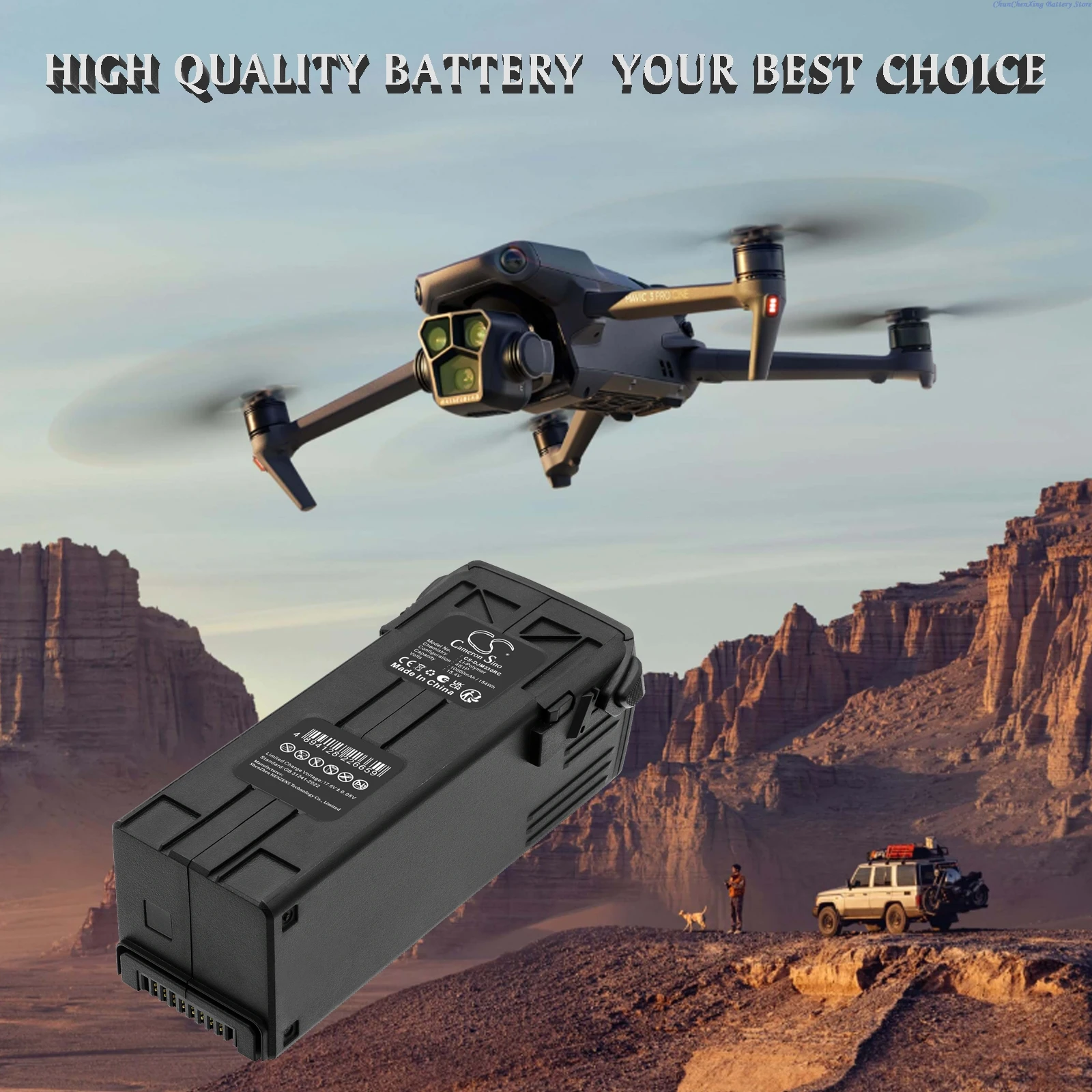 Batería para Drones Cameron Sino 15.4V 10000mAh BWX260-5000-15.4 para DJI Mavic 3, Mavic 3 Pro, Cine, Classic, Enterprise