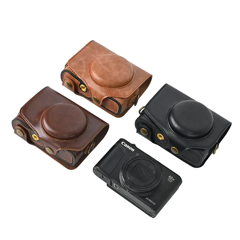 PU Leather Camera Bag Case For Canon Powershot SX740HS SX740 SX730 SX730HS SX720 SX720HS Protective Cover