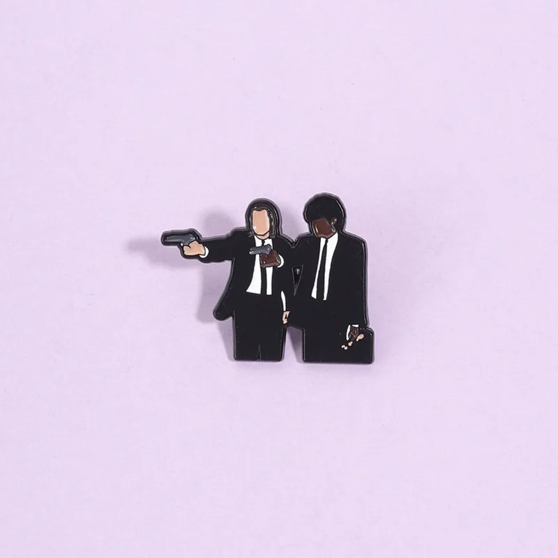 Pulp Fiction Enamel Pin Lapel Badge Retro Punk Metal Brooch For Backpack Jacket Cult Film Fan Jewelry Gift For Men Women