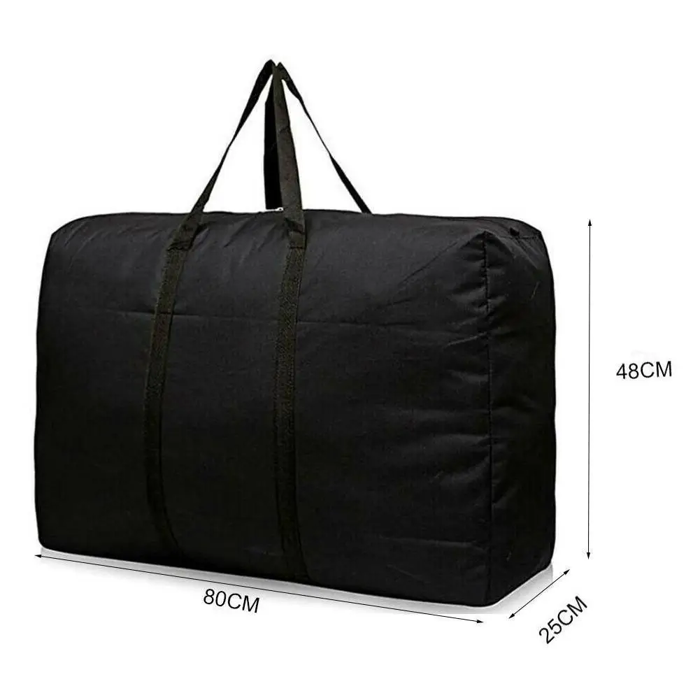 Large Capacity Folding Duffle Bag Travel Clothes Storage Bags Zipper Oxford Weekend Bag Thin Portable Moving Luggage Bag New