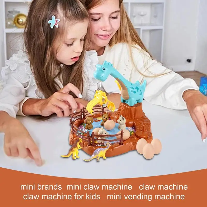 Mini Claw Machine Dinosaur Grabbing Game Cartoon Claw Catch Fishing Toy Crane Machines Funny Board Games For Kids Christmas Gift