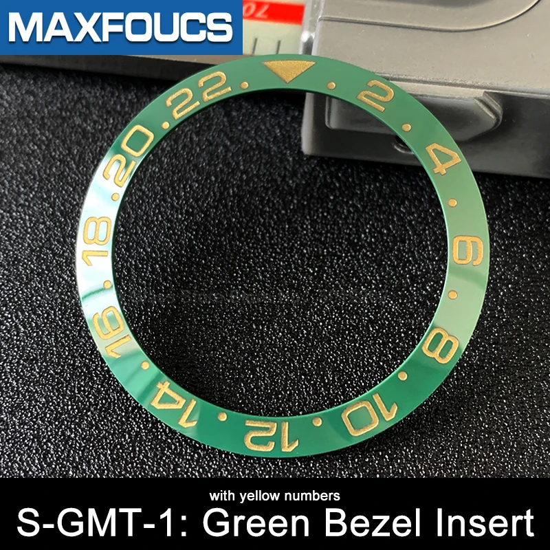 Sloped Ceramic Bezel insert GMT style  38*30.6mm For GMT-Master MOD watch parts (No Luminous)