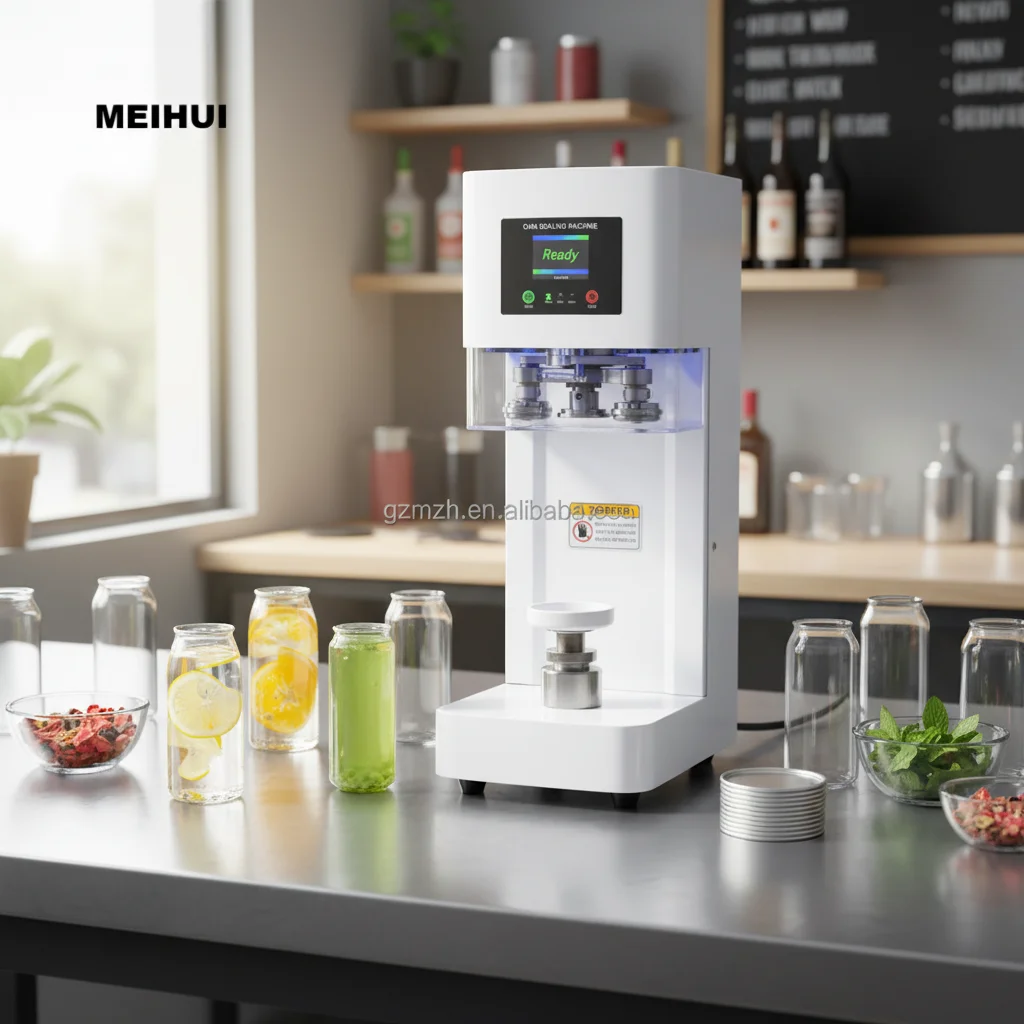 Commercial New Product Automatic Portable Beverage Can Sealing Machine for Plastic Jars Plastic Bottles Beer Juice Coffee