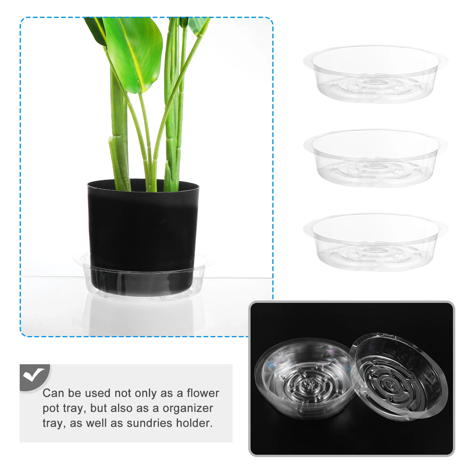 

25 Pcs Plastic Flower Pot Saucer Holders Lightweight Durable Classic Home Planter Tray Drainage Water Receiving