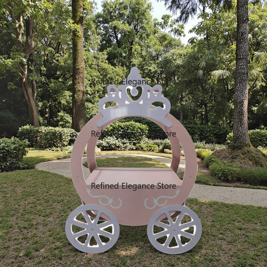 

Customized Dining Cart Flower Dessert Cart Display Trolley Outdoor Party Wedding Decoration Cart