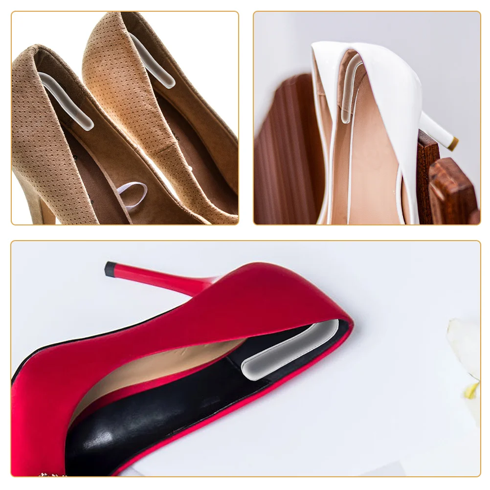 24 個のシリコーンヒールグリップクリア滑り止めパッドハイヒールブーツスニーカー用再利用可能な粘着インサート女性フットケアツール