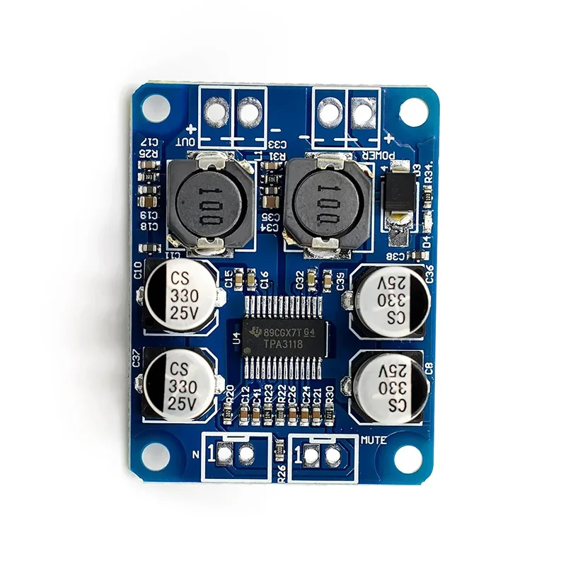 32-контактный чип, оригинальный TPA3118, 12 В-24 В постоянного тока, моно цифровой аудиоусилитель мощности, модуль усилителя 30 Вт, 60 Вт, модуль цифрового усилителя