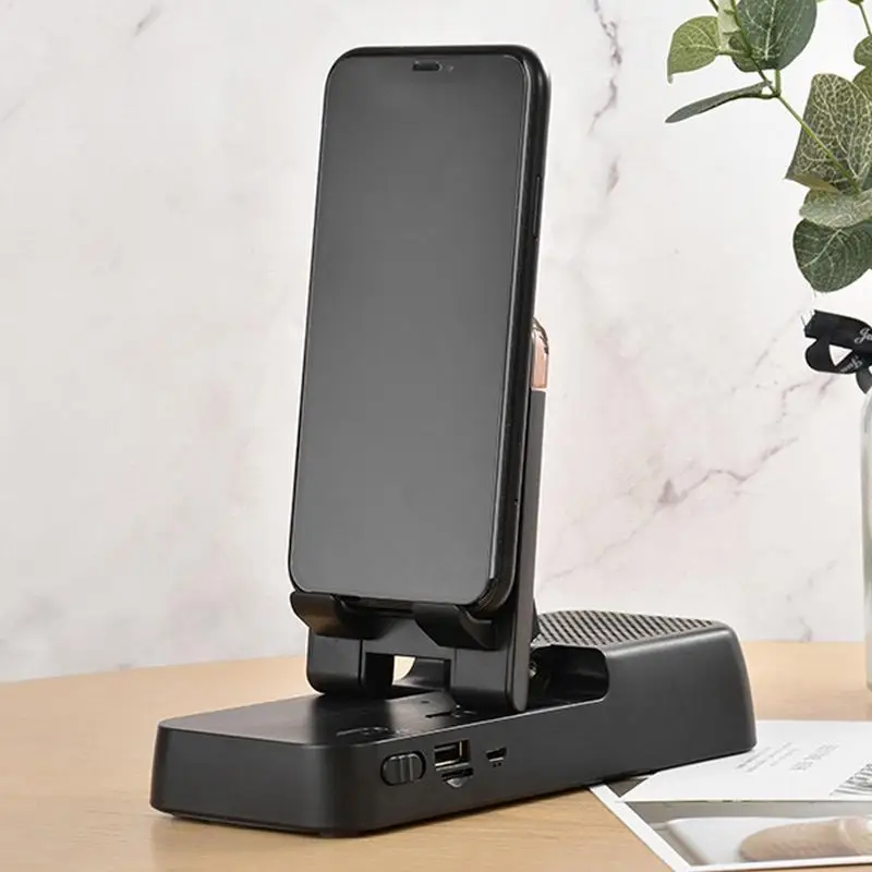 Suporte de telefone celular sem fio portátil suporte de telefone com alto-falante anti-deslizamento suporte de celular ajustável dobrável móvel