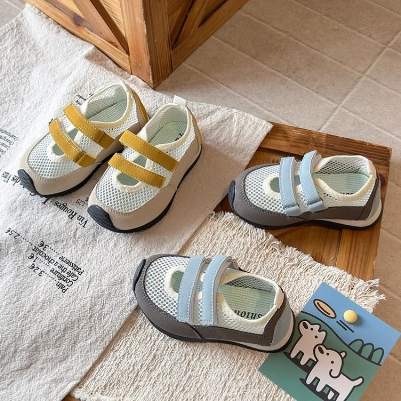 Summer Kids Mesh Breathable Sneakers Colorful Barefoot Children Trainers Anti-slip Unisex Sporty Boys Girls Casual Shoe 21-31