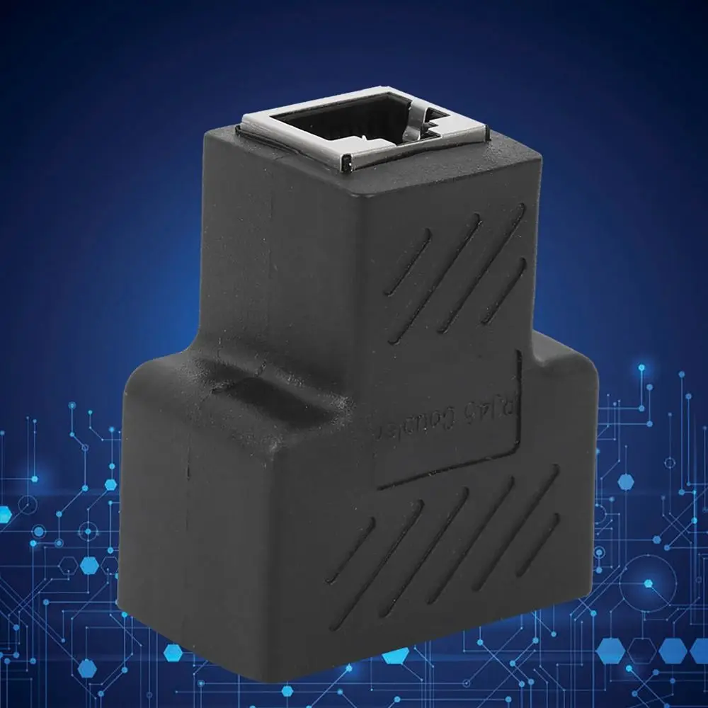 5 PCS 1 Into 2 Three Way RJ45 Network Splitter 8 Pin Industrial Grade Ethernet Extender Connecter Black Wire Extender