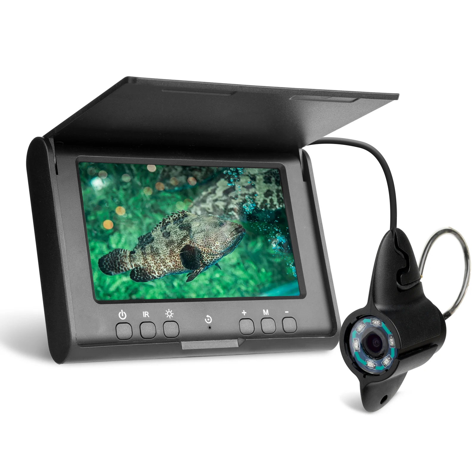 portatil underwater fish finder com cabo camera de pesca fixo na rod lake ice pesca leds ir 1000tvl ip68 15m 43 em 01