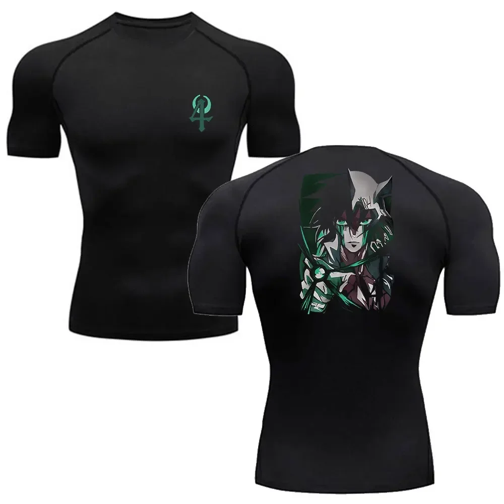 Anime Bleach Compression Shirt Men Fitness Gym Sport Running T-Shirt Rashgard Tops Tee Quick Dry Short Sleeve T-Shirt For Men