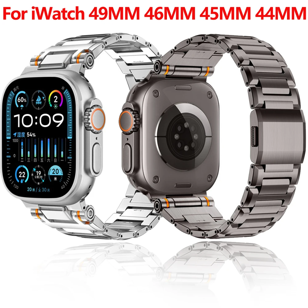Metal Strap for Apple Watch Ultra 2 49mm 46mm 45mm 44mm 42mm Magnetic clasp Wristband for iWatch Series 10 Ultra 9 8 7 6 SE Belt