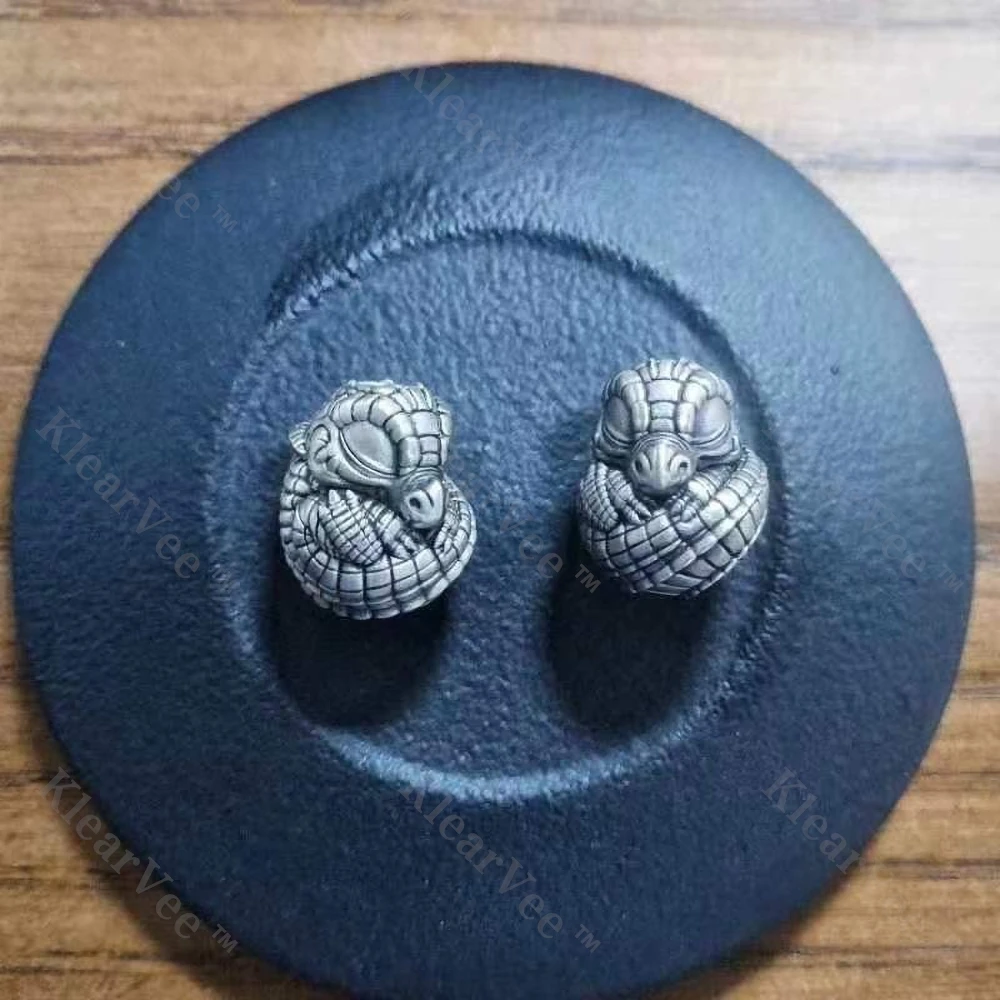 الإبداعية الأبيض النحاس تمساح صغير سكين حبة أداة خارجية ملحق Paracord المنسوجة قلادة المفاتيح DIY بها بنفسك على ظهره سحر